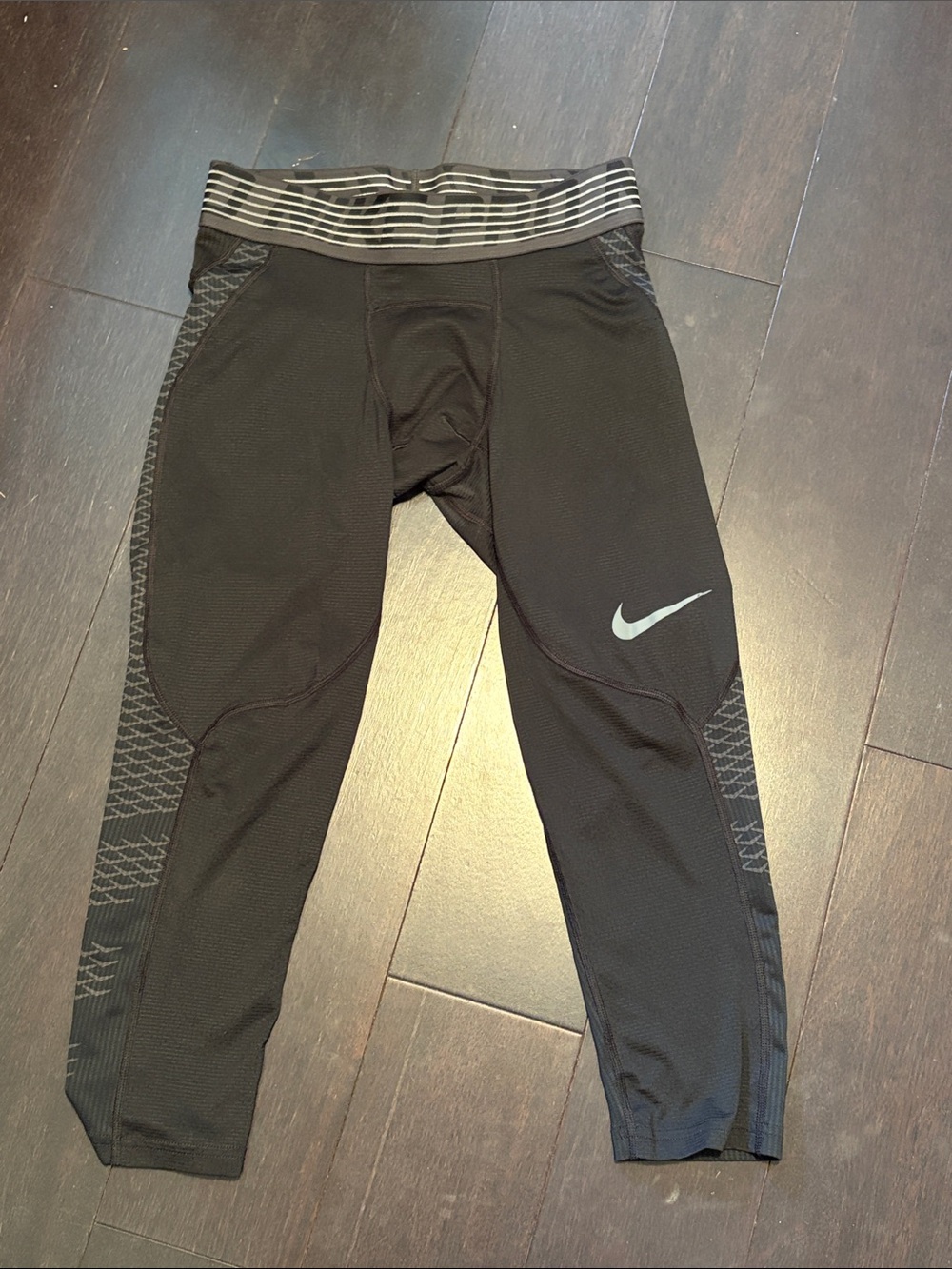 Nike Black' Compression Leggings with Gray Swoosh